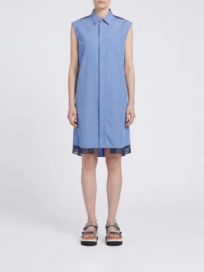 Sacai Dress Woman In Blue