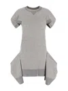 Sacai Dress Woman In Grey