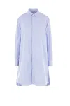 Sacai Striped Shirt Dress In Blue