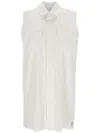 Sacai Button Detailed Sleeveless Dress In Beige