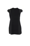 Sacai Jersey Mini Dress With Nylon Inserts In Black