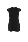 Sacai Jersey Mini Dress With Nylon Inserts In Black