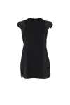 Sacai Jersey Mini Dress With Nylon Inserts In Black