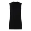 Sacai Crew Neck Sleeveless Dress With Back Pleats In Black
