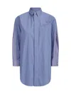Sacai Striped Shirt Dress In Blue