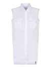 Sacai Sleeveless Long-length Shirt In White