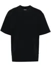 Sacai Drop-shoulder Cotton T-shirt In Black