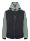 Sacai Drop Shoulder Drawstring Twill Hoodie In Navy×b/khaki