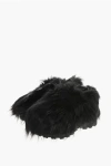 Sacai Black Faux-fur Derbys In Black