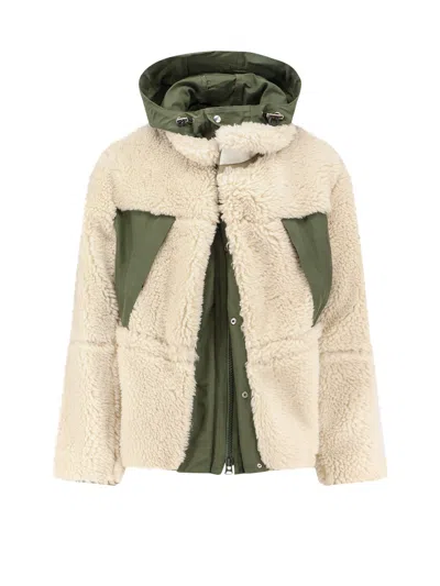 SACAI ECO SHEARLING AND NYLON JACKET