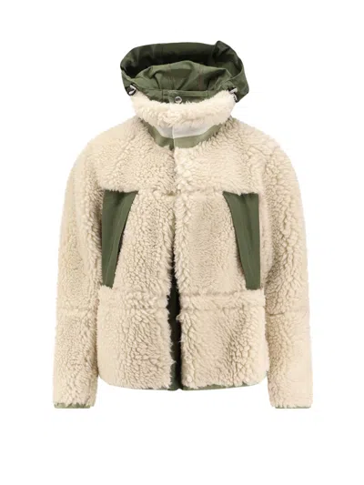 SACAI ECO SHEARLING AND NYLON JACKET