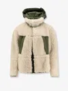 Sacai Eco Shearling And Nylon Jacket In Neutral