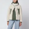 Sacai Ecru/khaki Green Two-tone Jacket In Multi