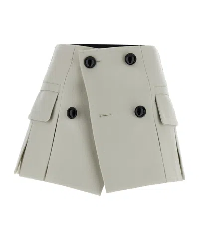 SACAI SACAI MELTON BUTTON DETAILED SKORTS
