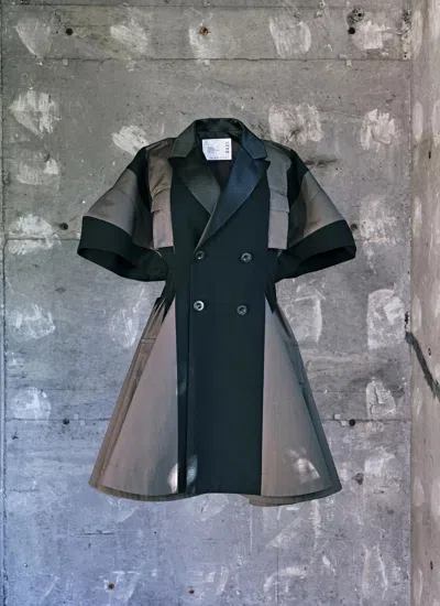 Sacai Elegant Wool Suiting Dress In Multi