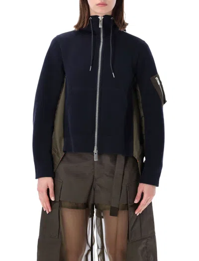 Sacai Elevated Essential Hoodie Size 2 In Multi