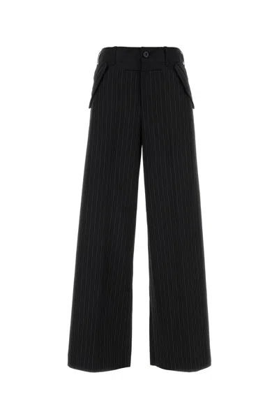 Sacai Embroidered Polyester Blend Pant In Black