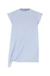 Sacai Embroidered Poplin Top In Lbluestripe