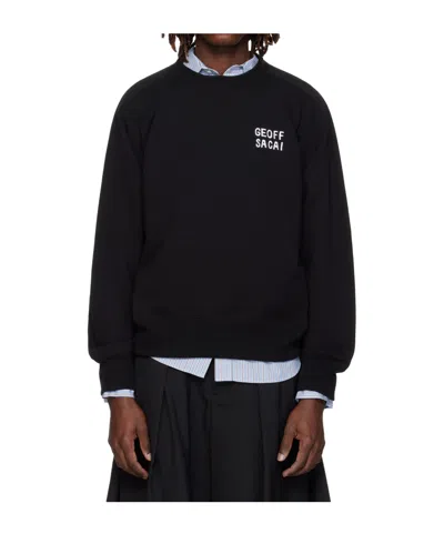 SACAI EMBROIDERED PULLOVER SWEATSHIRT