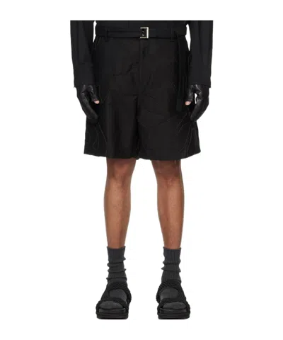 Sacai Embroidery Casual Shorts In Black