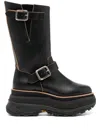 Sacai Leather Platform Biker Boots