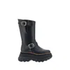 Sacai Leather Platform Biker Boots In Black