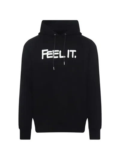 Sacai Eric Haze Slogan-print Hoodie In Black