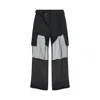 Sacai Straight Leg Fabric Combo Pants In Black