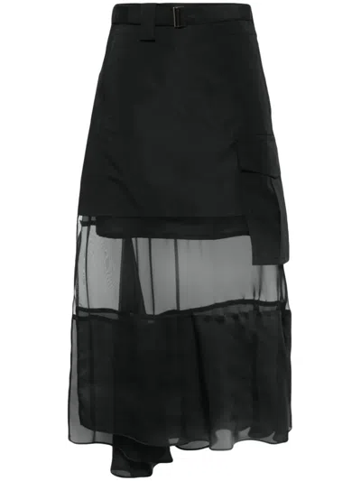 SACAI SACAI FABRIC COMBO SKIRT