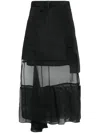 Sacai Asymmetric Layered Cargo Skirt In Black  