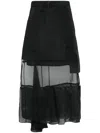 Sacai Asymmetric Layered Cargo Skirt In Black