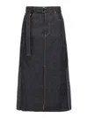 Sacai Denim Skirt With Back Pockets And Front Slit