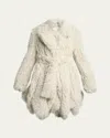 Sacai Faux Fur Belted Coat In Lgray