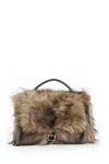 Sacai Faux Fur Muff In Sand