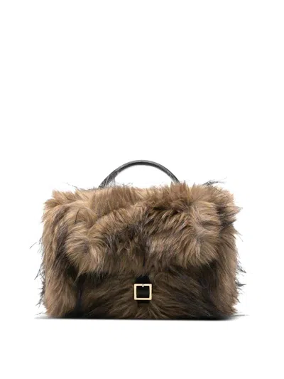 Sacai Faux Fur Muff In Sand