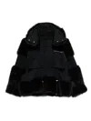Sacai Faux-fur Trimmed Hooded Jacket In Black