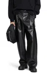 Sacai Faux Leather Pants In Black