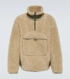 Sacai Faux Shearling Jacket In Beige