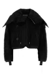 Sacai Faux Shearling X Nylon Twill Blouson In Black