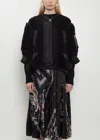 Sacai Faux Shearling X Nylon Twill Blouson In Black