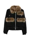 FAUX-FUR TRIM WOOL JACKET