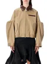 Sacai Cut-out Collared Jacket In Multi