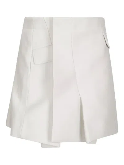 SACAI FLAP-POCKET PLEATED MINI SKIRT
