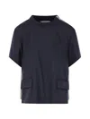 Sacai Flap-pocket T-shirt In Blue