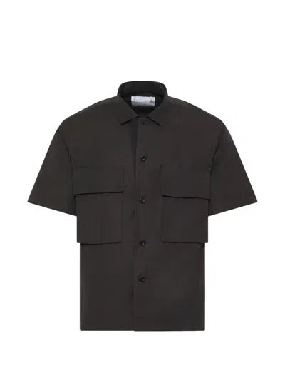 Sacai Flap-pocket Shirt In Black