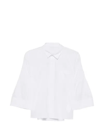 Sacai Flared-sleeve Cotton Shirt In White