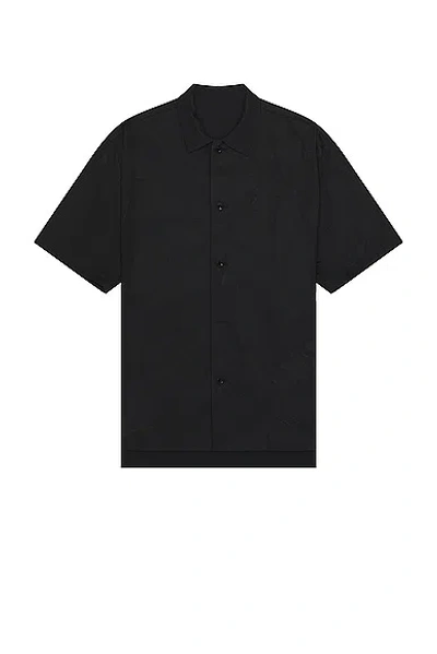 Sacai Floral Embroidered Patch Cotton Poplin Shirt In Black