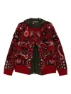 Sacai Floral-jacquard Bomber Jacket In Red