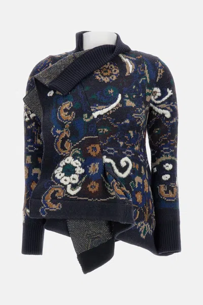 Sacai Floral Jacquard Knit Jacket