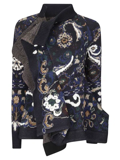SACAI FLORAL JACQUARD SWEATER